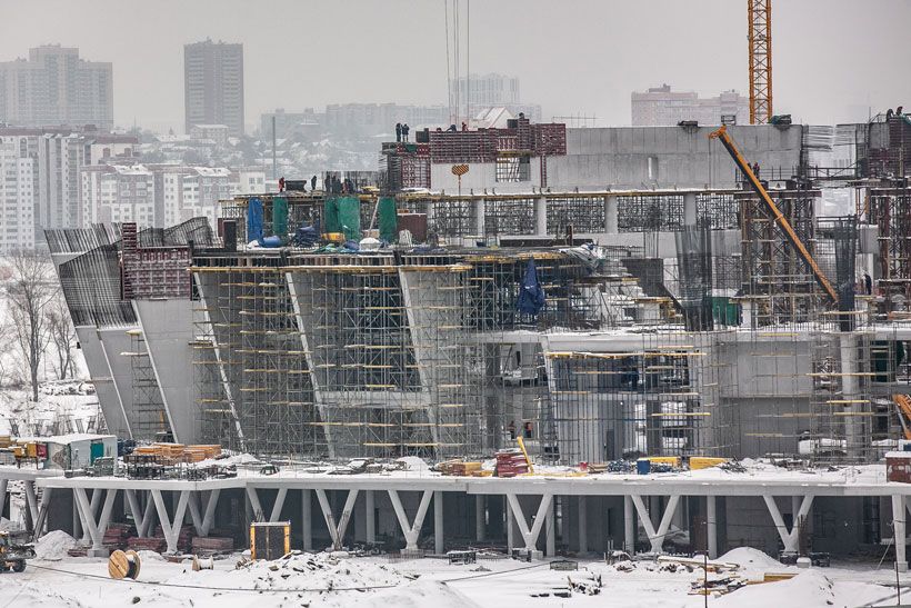 Строительство ледового дворца в Новосибирске