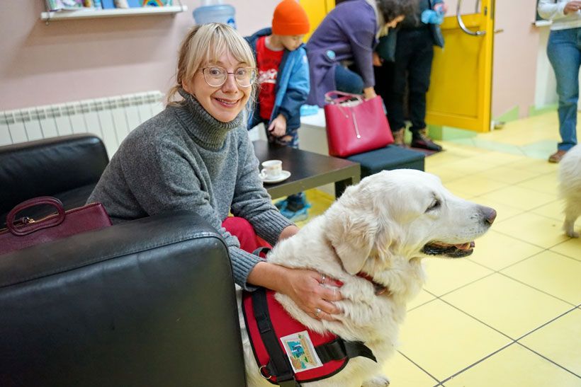 Наталия Дмитриева с собакой