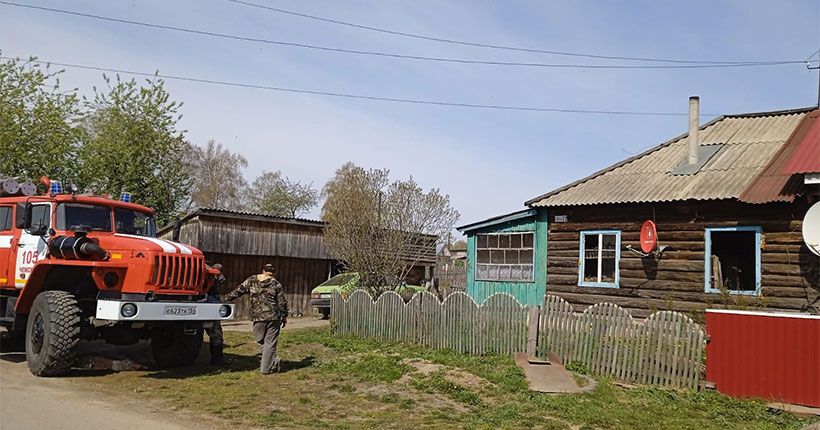 пожар в селе