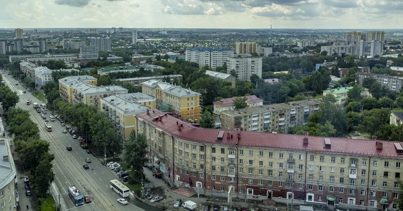 вид сверху на Ленинский район