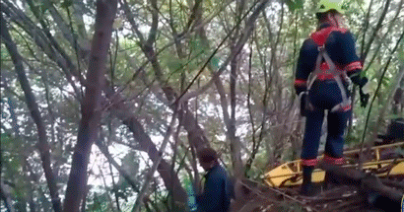 мужчина в овраге