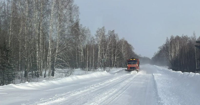 На дорогах Новосибирской области убирают снег больше 800 единиц техники