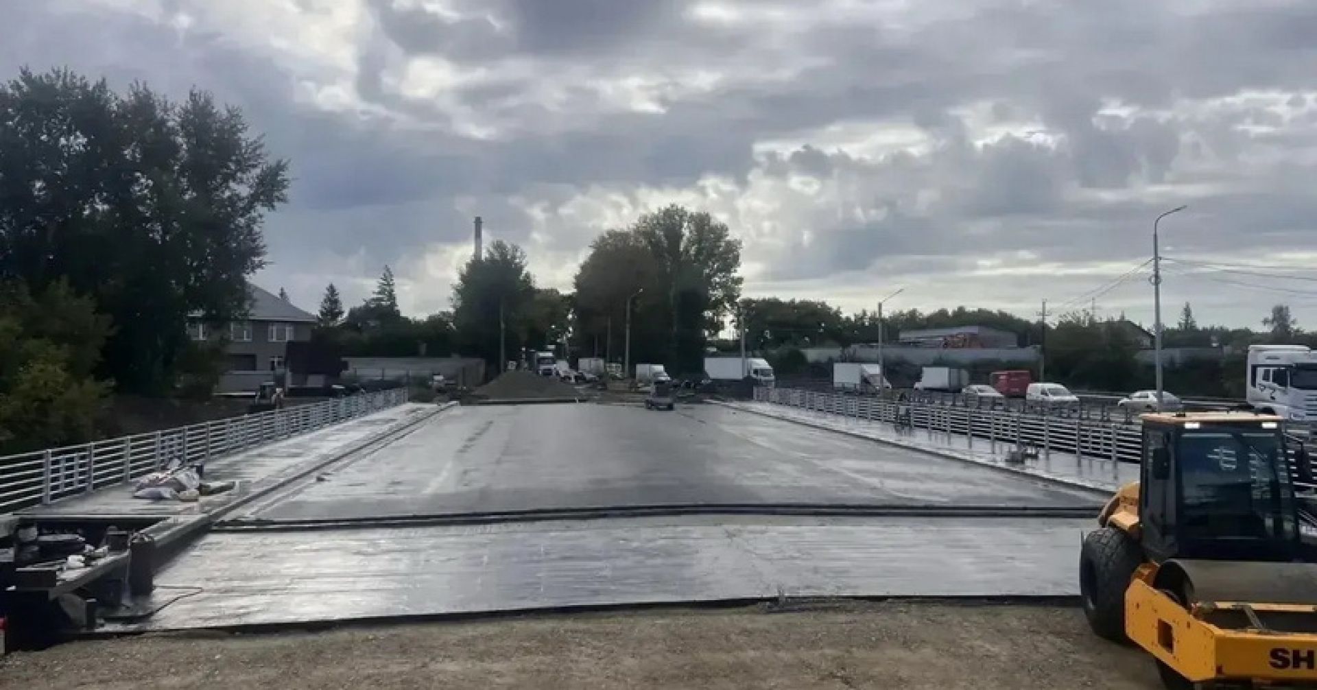 ремонт моста через реку Тула